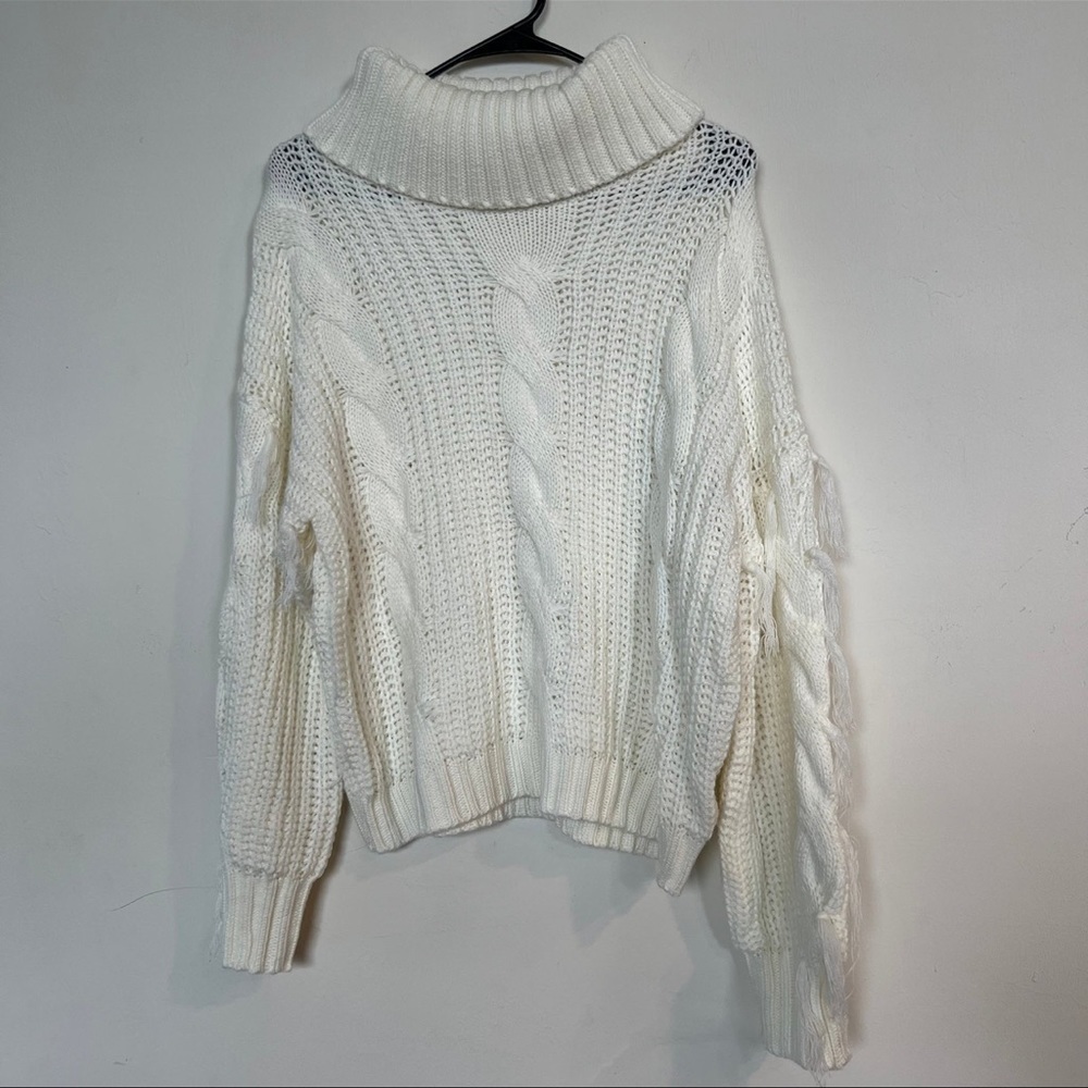 NEW! Fringe Ivory Pullover Sweater M